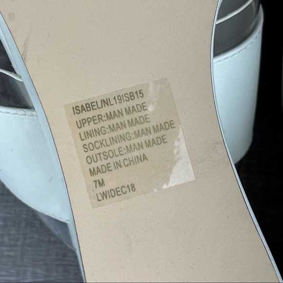 Nanette Lenore sz 7 Isabel white and clear wedge sandals - Picture 11 of 12